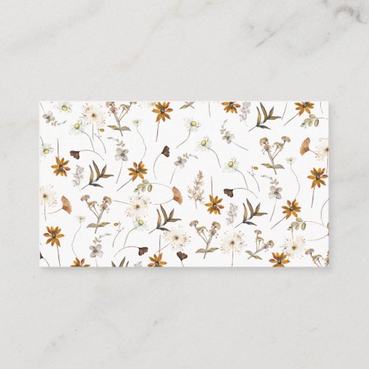 Carte D'accompagnement Fleur sauvage Automne Devinez Combien De Baisers J (Dos)