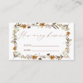 Carte D'accompagnement Fleur sauvage Automne Devinez Combien De Baisers J (Devant)