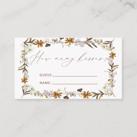 Carte D'accompagnement Fleur sauvage Automne Devinez Combien De Baisers J (Devant)