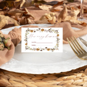 Carte D'accompagnement Fleur sauvage Automne Devinez Combien De Baisers J