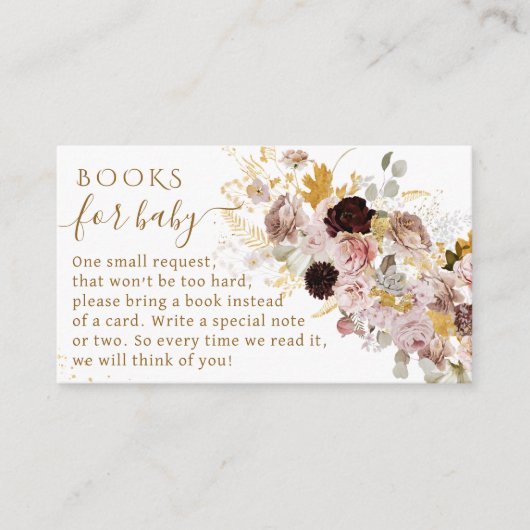 Carte D'accompagnement Fleur sauvage Automne Élégant Bébé Fille Douche li (Devant)
