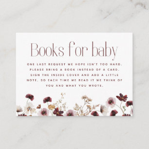 Carte D'accompagnement Fleur sauvage Autumn Baby shower Livres Pour Bébé