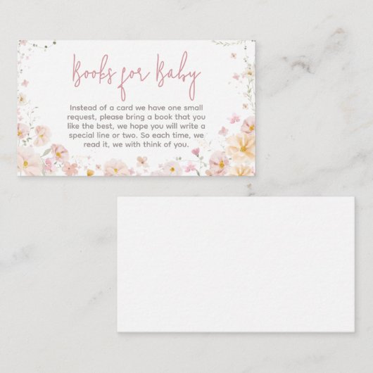 Carte D'accompagnement Fleur sauvage Baby in Bloom Livres pour bébé (Devant / Derrière)