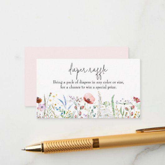 Carte D'accompagnement Fleur sauvage Baby shower Déchet (Devant/Arrière en situation)