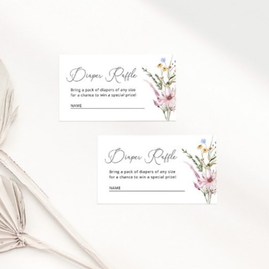 Carte D'accompagnement Fleur sauvage Baby shower Déchets Raffle