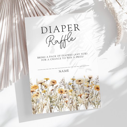 Carte D'accompagnement Fleur sauvage Baby shower Déchets Raffle