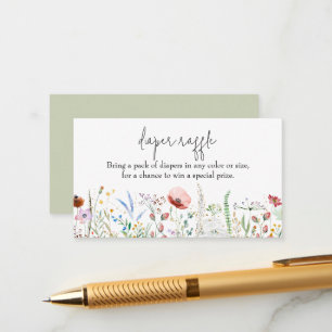 Carte D'accompagnement Fleur sauvage Baby shower Déchets Raffle