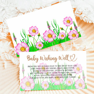 Carte D'accompagnement Fleur sauvage bébé en fleurs baby shower Wishing W