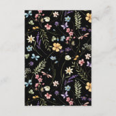 Carte D'accompagnement Fleur sauvage Black Floral Détails du Mariage (Dos)