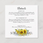 Carte D'accompagnement Fleur sauvage bleu tournesol blanc mariage (Devant)