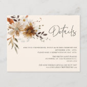 Carte D'accompagnement Fleur sauvage Bohemian Mariage Details Card (Devant)