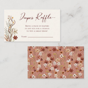 Carte D'accompagnement Fleur sauvage Boho Baby shower de la chair