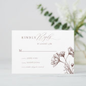 Carte D'accompagnement Fleur sauvage Boho Chic Wedding RSVP (Debout devant)