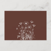 Carte D'accompagnement Fleur sauvage Boho Chic Wedding RSVP (Dos)
