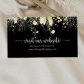 Carte D'accompagnement Fleur sauvage Boho de verdure Site Mariage noir