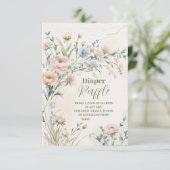Carte D'accompagnement Fleur sauvage Boho Diapper Raffle (Debout devant)