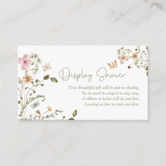 Carte D'accompagnement Fleur sauvage Boho Douche à affichage nuptiale (Devant)