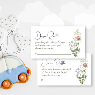 Carte D'accompagnement Fleur sauvage boho fleurs baby shower tombole de c