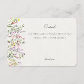 Carte D'accompagnement Fleur sauvage Boho Floral Détails de l'événement I (Devant)