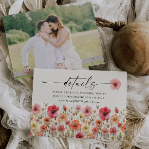 Carte D'accompagnement Fleur sauvage Boho Mariage détail site web Insérer