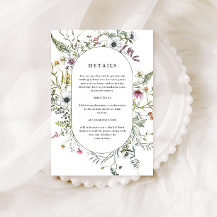 Carte D'accompagnement Fleur sauvage botanique   Détails du Mariage