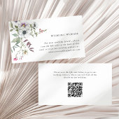 Carte D'accompagnement Fleur sauvage botanique | Site Mariage Code QR