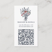 Carte D'accompagnement Fleur sauvage Bouquet Rustique Whimsical QR Code B (Devant)