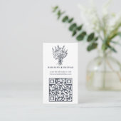 Carte D'accompagnement Fleur sauvage Bouquet Rustique Whimsical QR Code B (Debout devant)
