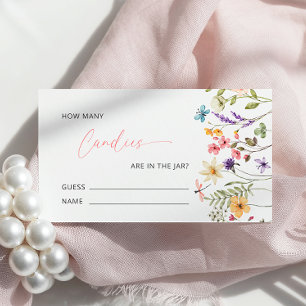 Carte D'accompagnement Fleur sauvage Butterfly Baby shower Devinez combi