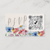 Carte D'accompagnement Fleur sauvage Charm en ligne RSVP QR Code Mariage (Devant)