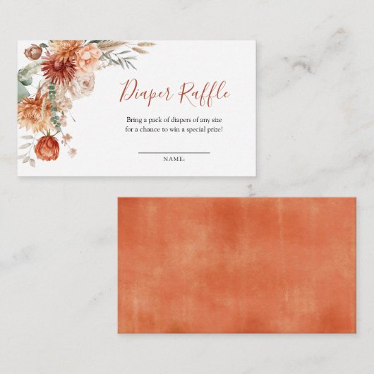 Carte D'accompagnement Fleur sauvage Chute en Amour Baby shower Déchets R (Devant / Derrière)