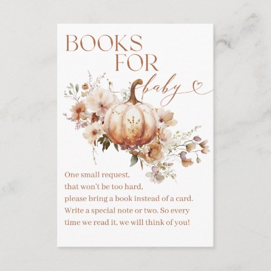 Carte D'accompagnement Fleur sauvage citrouille Boho Fall Baby shower boo (Devant)