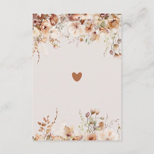 Carte D'accompagnement Fleur sauvage citrouille Boho Fall Baby shower boo (Dos)