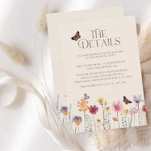 Carte D'accompagnement Fleur sauvage coloré simple Détails du Mariage Flo