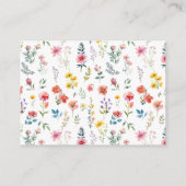 Carte D'accompagnement Fleur sauvage d'aquarelle Mariage d'été du printem (Dos)