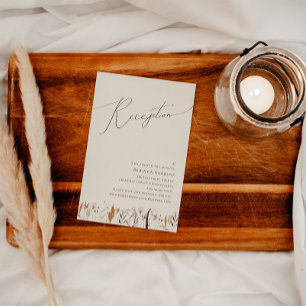 Carte D'accompagnement Fleur sauvage d'automne Boho   Accueil Mariage Bei