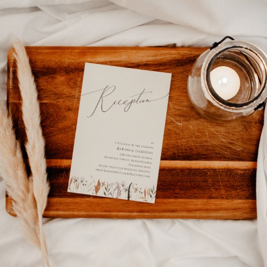 Carte D'accompagnement Fleur sauvage d'automne Boho | Accueil Mariage Bei