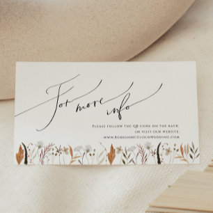 Carte D'accompagnement Fleur sauvage d'automne Boho   Site Mariage