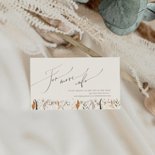 Carte D'accompagnement Fleur sauvage d'automne Boho Site Mariage beige