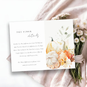 Carte D'accompagnement Fleur sauvage d'automne Citrouille aquarelle Détai