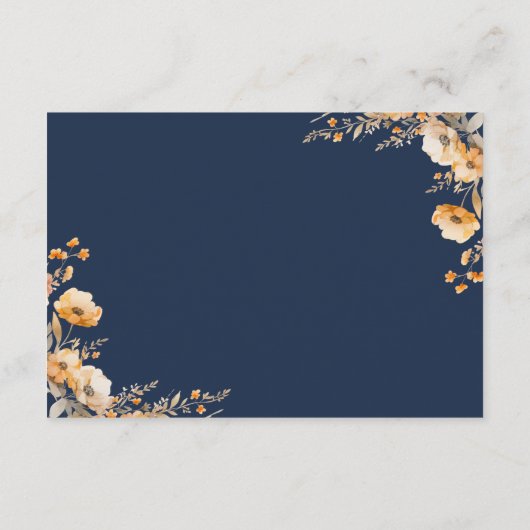 Carte D'accompagnement Fleur sauvage d'automne Crest Marine Blue Mariage (Dos)