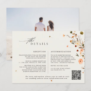 Carte D'accompagnement Fleur sauvage d'automne Jardin Floral Boho Détails