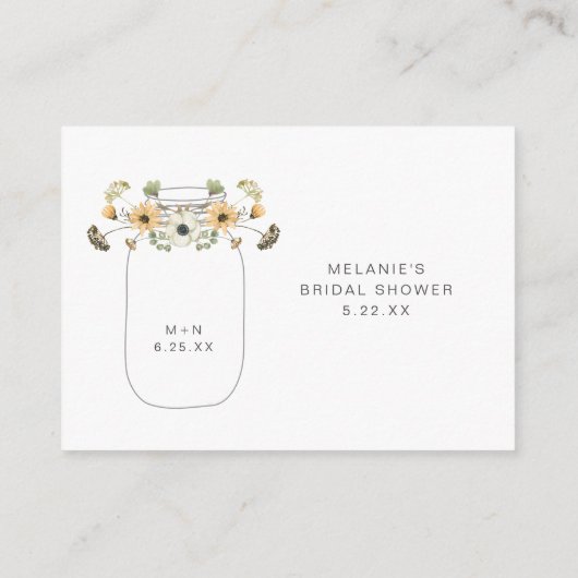 Carte D'accompagnement Fleur sauvage d'automne Mason Jar Demande de recet (Dos)