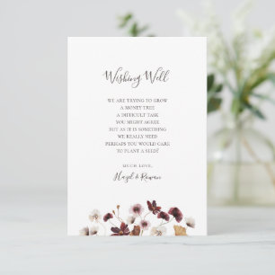 Carte D'accompagnement Fleur sauvage de Cuivre Bourgogne Mariage Wishin