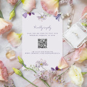 Carte D'accompagnement Fleur sauvage de jardin violet Mariage QR Code RSV