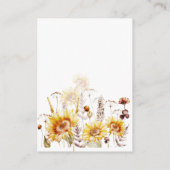 Carte D'accompagnement Fleur sauvage de tournesol Fête des mariées modern (Dos)