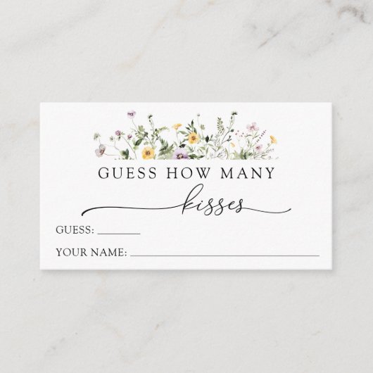 Carte D'accompagnement Fleur sauvage Délicat Devinez Combien De Baisers J (Devant)