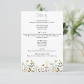 Carte D'accompagnement Fleur sauvage d'été Mariage de terrain (Debout devant)