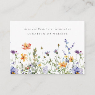 Carte D'accompagnement Fleur sauvage d'été Registre Mariage