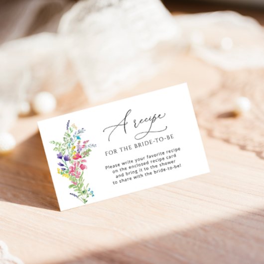 Carte D'accompagnement Fleur Sauvage d'Été Veuillez Apporter Une Recette